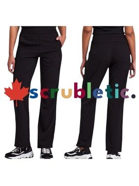 Scrubletics Black Yoga Waist Cargo Scrub Pants (S)